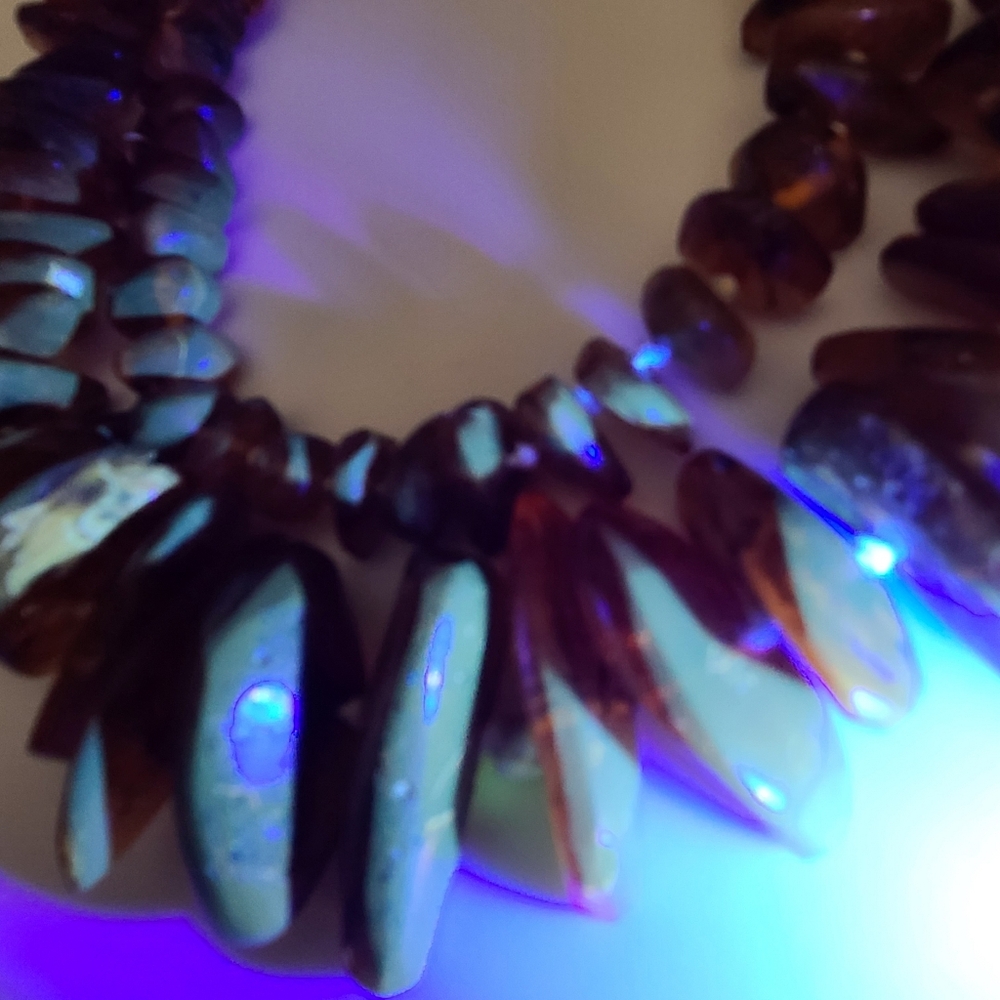 Vintage AMBER necklace Double Strand Chunky Estate 19.5" Baltic Honey - Picture 3 of 9